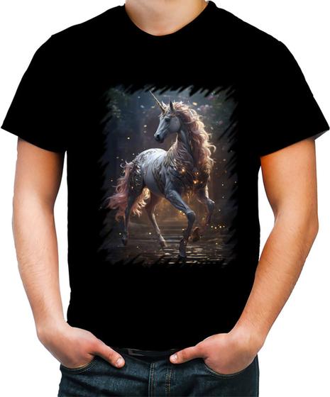 Imagem de Camiseta Colorida Unicornio Criatura Mítica Fera 1