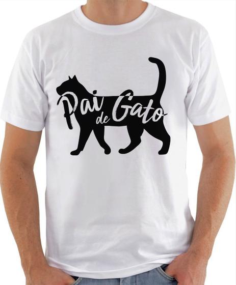 Imagem de camiseta com frase pai de gato também é pai  pronta entrega