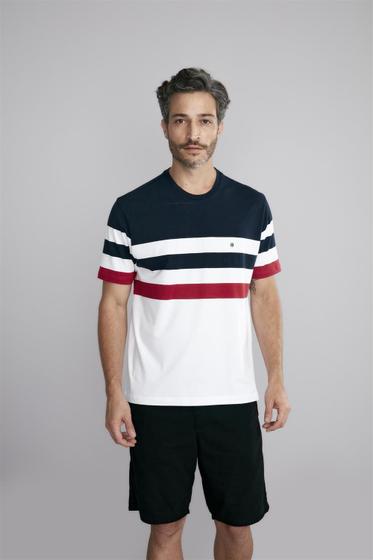 Imagem de Camiseta Comfort Malha - Azul Marinho / Branco