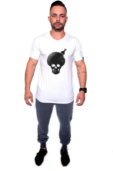 Imagem de Camiseta confort Kruger's Concept Caveira Black - Masculino - GG - Branco