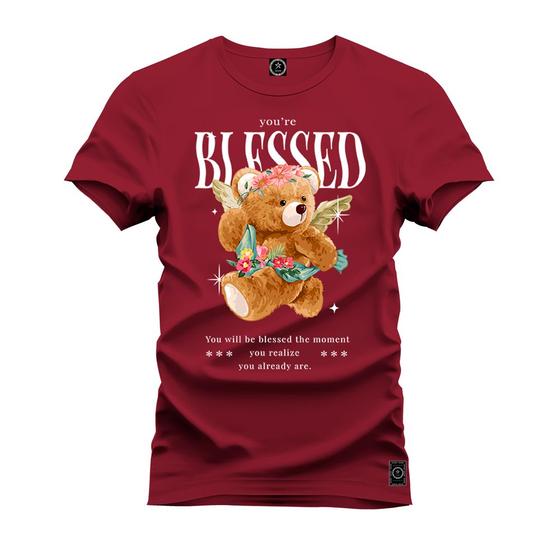 Imagem de Camiseta Confortável Estampada Nexstar 100% Algodão Blessed Urso