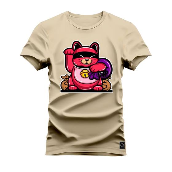 Imagem de Camiseta Confortável Premium Estampada Gatinho Bolado