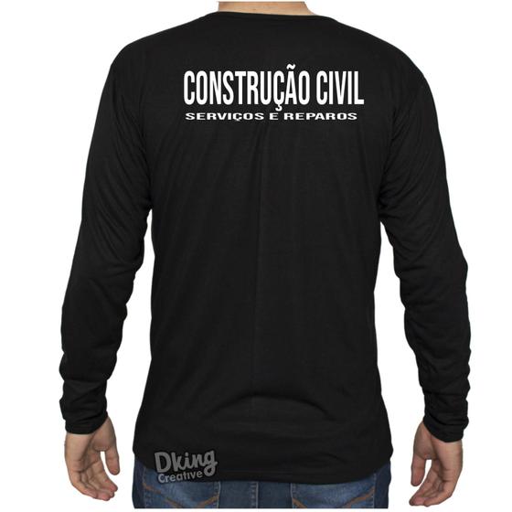 Imagem de Camiseta Construção Civil Camisa Obras Reformas Manga Longa