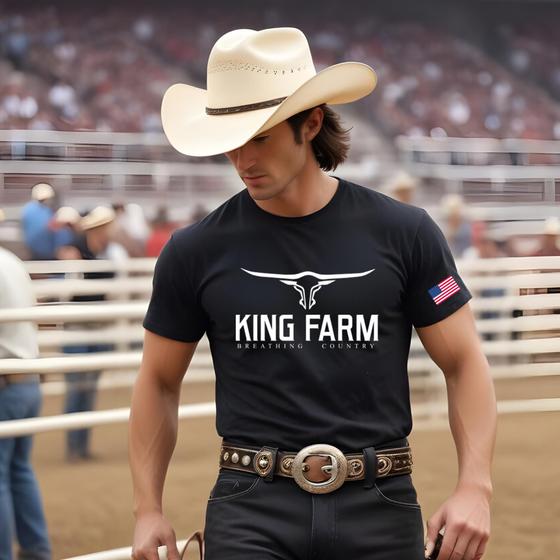 Imagem de Camiseta Country King Farm Texas 100% Algodão Moda Rodeio