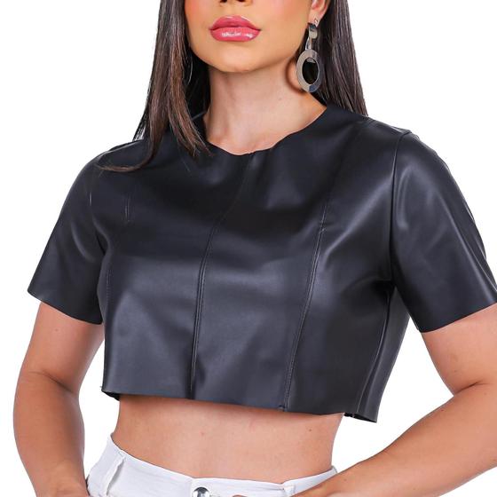 Imagem de Camiseta Crop Top Corcelet Feminina material ecológico Frente única modal Gringa