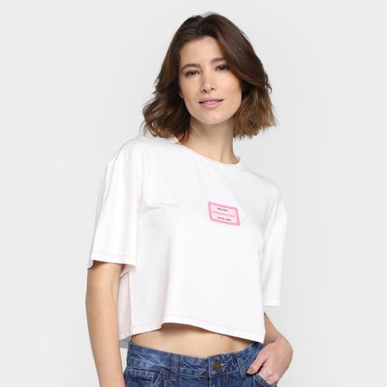 Imagem de Camiseta Cropped Morena Rosa Etiqueta Feminina