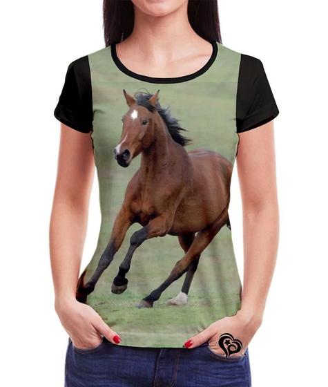 Imagem de Camiseta da Cavalo PLUS SIZE Animal Feminina Blusa Gramado