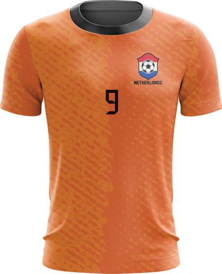 Imagem de Camiseta da Holanda Copa Futebol Esportes Torcedor Dryfit