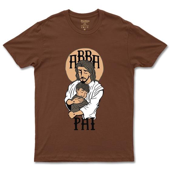 Imagem de Camiseta De Algodão Básico Masculino E Feminino Religiosa Abba Pai