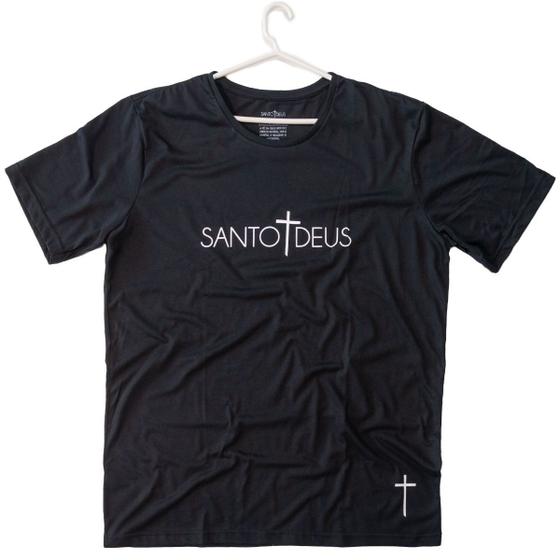 Imagem de Camiseta de Algodão Santo Deus Preta