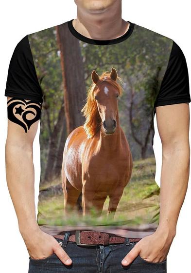 Imagem de Camiseta de Cavalo PLUS SIZE Animal Masculina Blusa