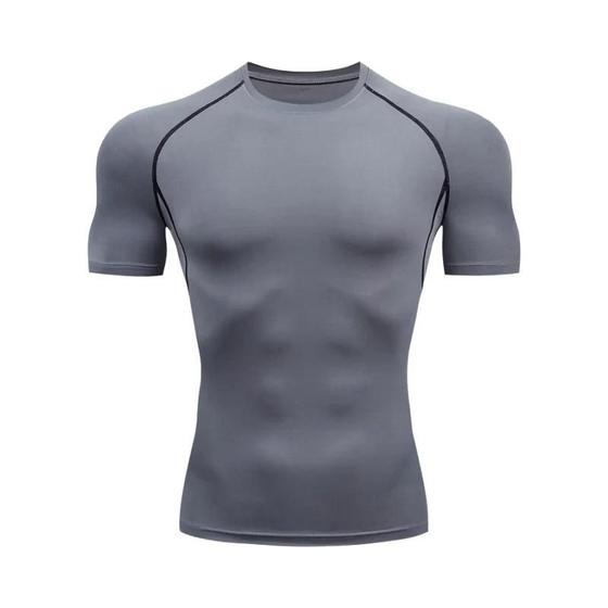 Imagem de Camiseta de Compressão Masculina para Corrida e Academia - Manga Curta