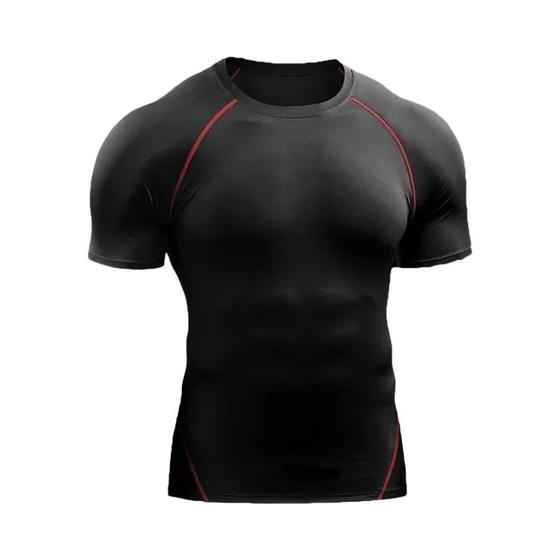 Imagem de Camiseta de Compressão Masculina - Secagem Rápida, Elástica para Ginástica e Treino