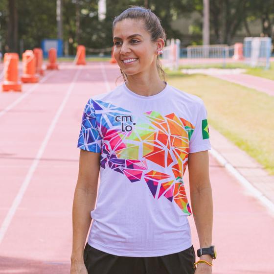 Imagem de Camiseta De Corrida Feminina White Dopamine