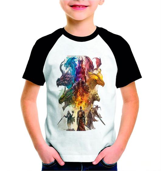 Imagem de Camiseta de Criança Manga Longa Infantil Estampada Dragão