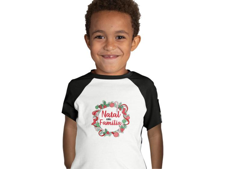 Imagem de Camiseta de Natal em Família Boas Festas Criança Preta