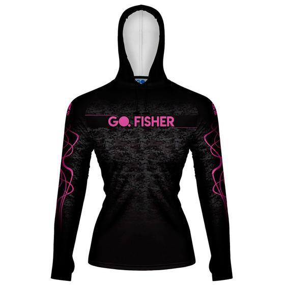 Imagem de Camiseta de Pesca Feminina Go Fisher com Capuz e Proteção Solar - Gocpzf01