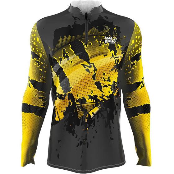 Imagem de Camiseta De Pesca FPS 50+ Tucunaré Amarelo - Mar Negro