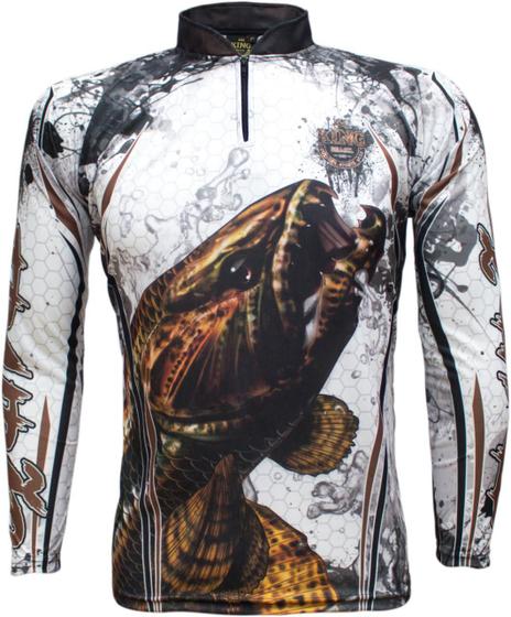 Camiseta De Pesca King Proteção Solar Uv KFF300 - Traíra Menor preço em Camiseta De Pesca King Proteção Solar Uv KFF300 - Traíra