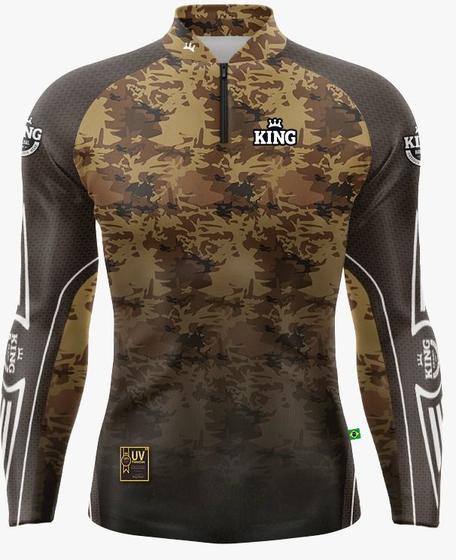 Imagem de Camiseta De Pesca King Proteção Solar Uv KFF301 New - Camuflada