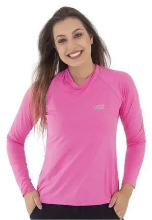 Imagem de Camiseta de pesca mar negro slim poliamida rosa gg