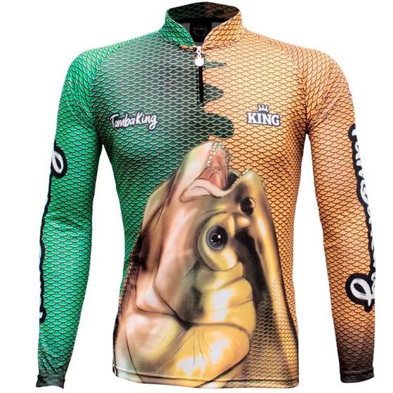 Imagem de Camiseta de pesca sublimada king brasil manga longa - tambaqui kff605