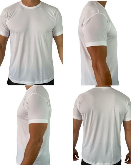 Imagem de Camiseta de Treino em Crepe de Poliamida Leve e Refrescante Unissex Malha Lisa Dry Fit com proteção