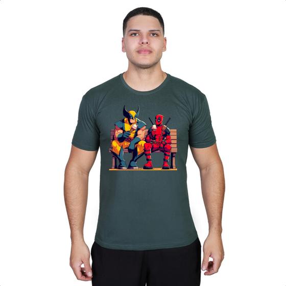 Imagem de Camiseta Deadpool Wolverine Masculina Gola Redonda De Algodão