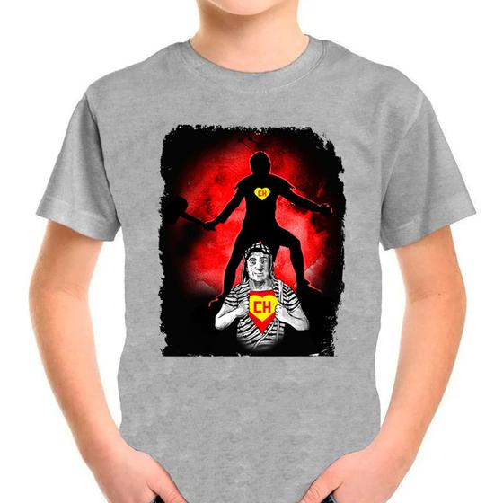 Imagem de Camiseta Desenho Chaves Cinza Infantil03