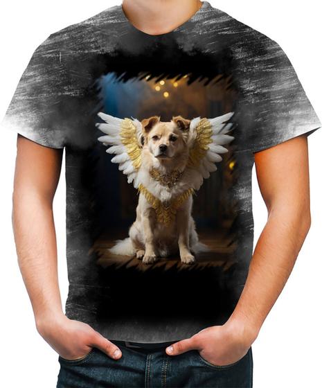 Imagem de Camiseta Desgaste Anjo Canino Cão Angelical 4