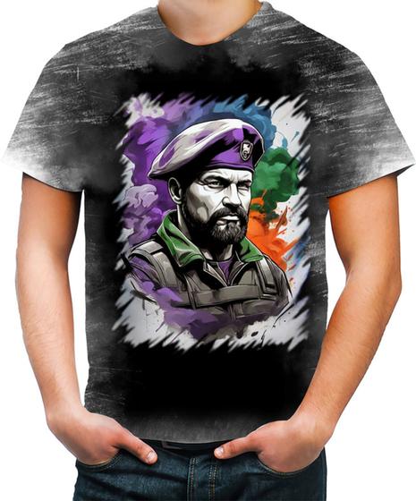 Imagem de Camiseta Desgaste Boina Roxa Soldado Batalhão 5