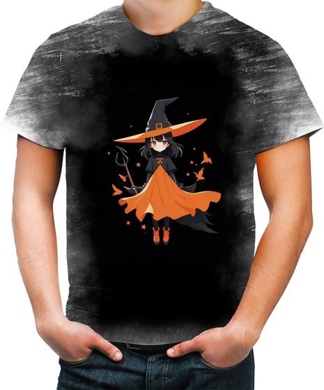 Imagem de Camiseta Desgaste Bruxa Halloween Laranja 7
