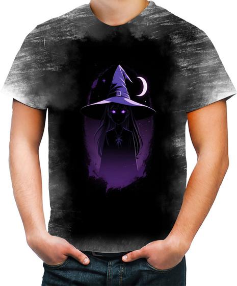 Imagem de Camiseta Desgaste Bruxa Halloween Púrpura 19