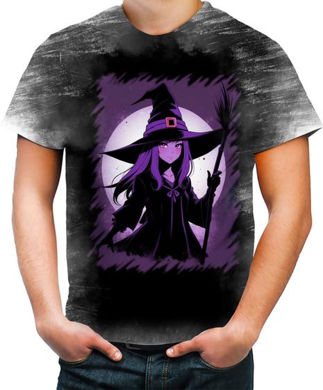 Imagem de Camiseta Desgaste Bruxa Halloween Púrpura Festa 14