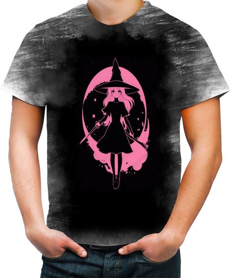 Imagem de Camiseta Desgaste Bruxa Halloween Rosa 6