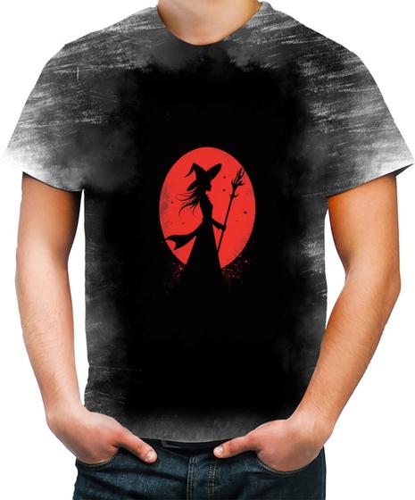 Imagem de Camiseta Desgaste Bruxa Halloween Vermelha 12