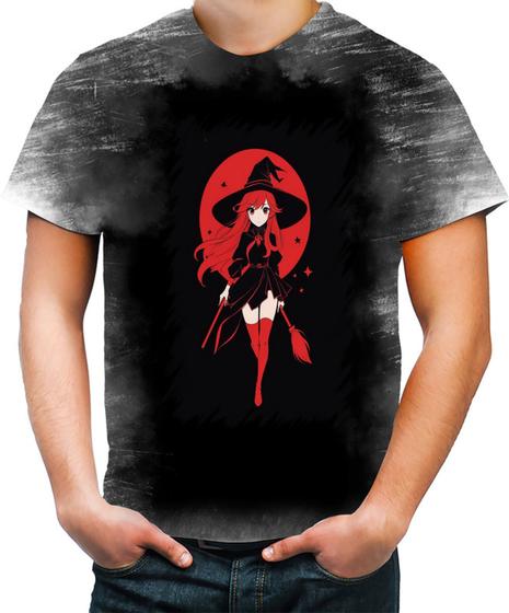 Imagem de Camiseta Desgaste Bruxa Halloween Vermelha 6