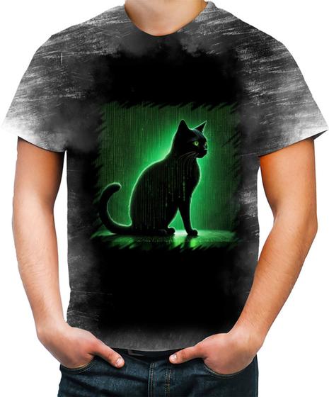 Imagem de Camiseta Desgaste de Gato Oráculo Hacker Binário Mat 4