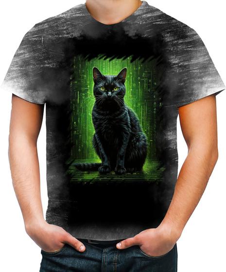 Imagem de Camiseta Desgaste de Gato Oráculo Hacker Binário Mat 6
