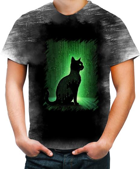 Imagem de Camiseta Desgaste de Gato Oráculo Hacker Binário Mat 7