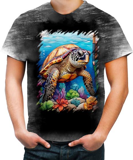 Imagem de Camiseta Desgaste de Tartaruga Marinha Desenhada 3