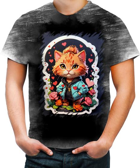 Imagem de Camiseta Desgaste Dia dos Namorados Gatinho 4