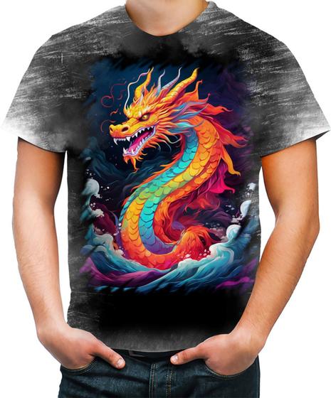 Imagem de Camiseta Desgaste Dragão Chinês Lendário Mito 1