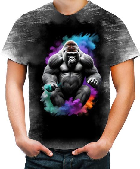 Imagem de Camiseta Desgaste Gorila Furioso Força Feroz Zoo 1