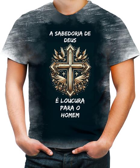 Imagem de Camiseta Desgaste Jesus A Sabedoria de Deus Cristã Gospel 1