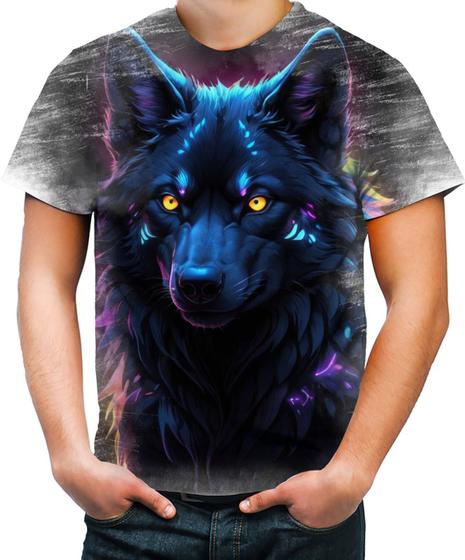 Imagem de Camiseta Desgaste Lobo Dark Silhueta Fantasmagórica 1