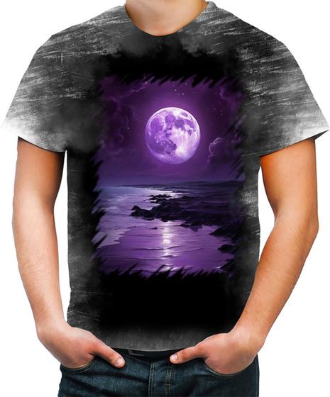 Imagem de Camiseta Desgaste Lua Púrpura Luar Roxo Moon Lunar 8