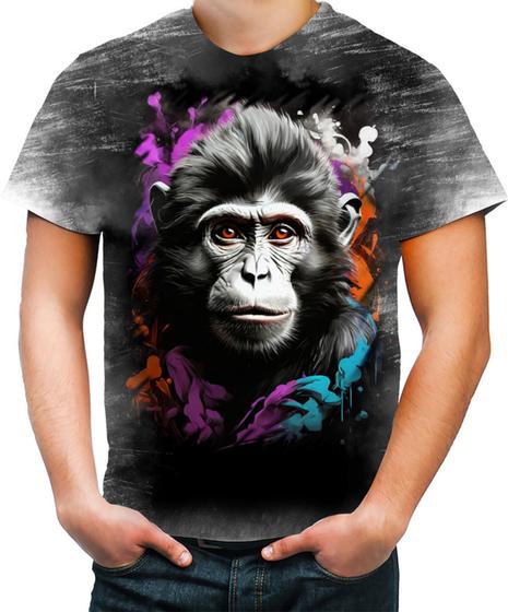 Imagem de Camiseta Desgaste Macaco Monkey Ilustrado Vetor 4