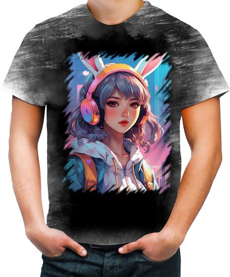 Imagem de Camiseta Desgaste Páscoa Coelhinha Traços Vaporwave 9