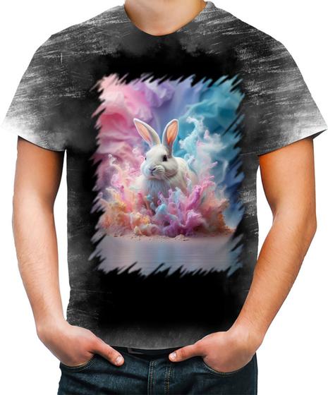 Imagem de Camiseta Desgaste Páscoa Coelhinho Explosão de Cores 6